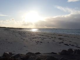 Pláž u kempu u Plounévez-Lochrist